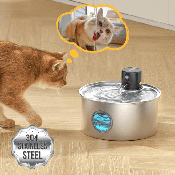 IDRALUX™ Fontanella per cani e gatti in Acciaio Inox - Benessere e Idratazione Assicurati - Paw Glamour™