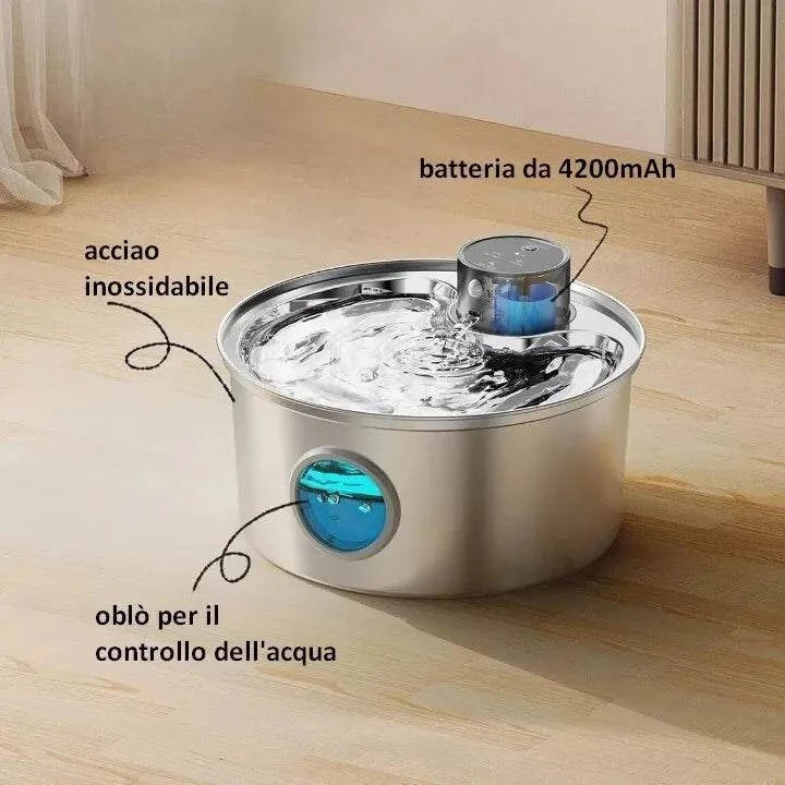 IDRALUX™ Fontanella per cani e gatti in Acciaio Inox - Benessere e Idratazione Assicurati - Paw Glamour™