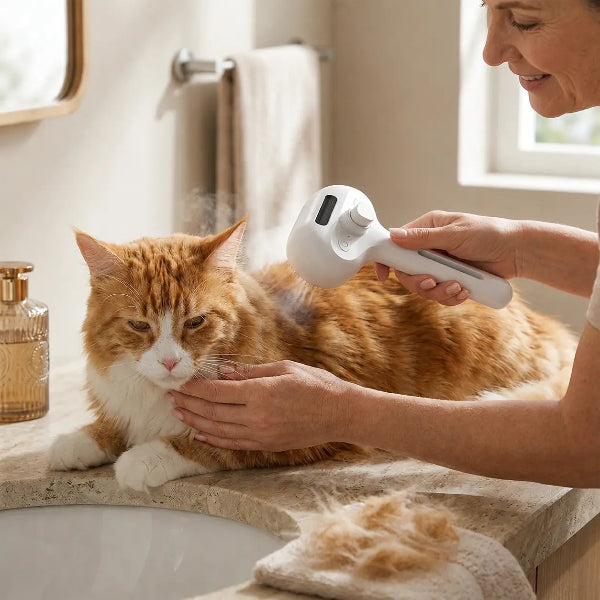 Peluma™ | La spazzola a vapore professionale per cani e gatti - Paw Glamour™