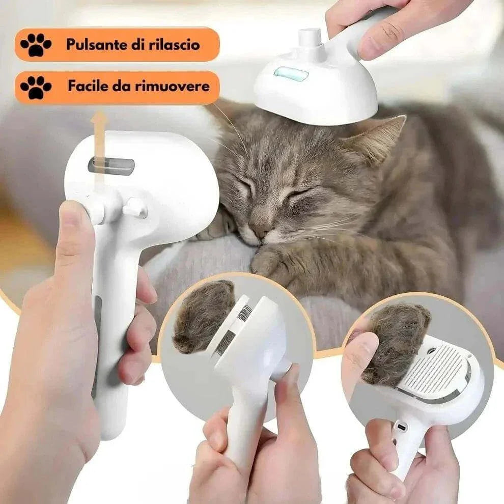 PELUMA™ – Spazzola a Vapore per Animali 3 in 1 che coccola e pulisce il tuo pet - Paw Glamour™