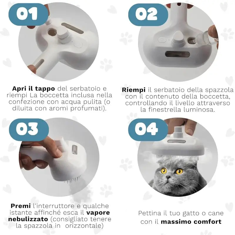 Peluma™ | La spazzola a vapore professionale per cani e gatti - Paw Glamour™